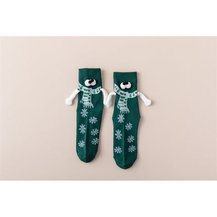 [in stock and fast delivery] Amazon temu AliExpress Cross-border Special for Embroidery Eye Holding Socks Magnetic Lovers Socks