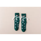 Scarf green / [hand-in-hand socks and nude socks] one size fits all (36-43)