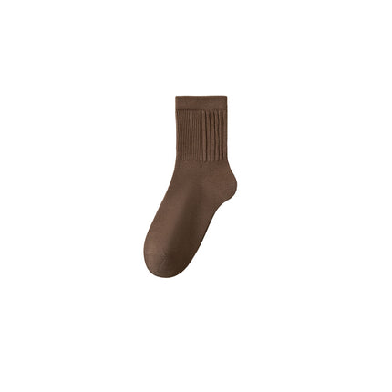 Pure Cotton Socks for Women, Autumn and Winter Mid-Calf Socks, Solid Color Simple Casual Versatile 10A Antibacterial Deodorant Socks Wholesale