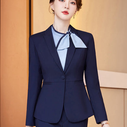 Professional Suit Long Sleeve Dress Women's Autumn Tooling Hotel Manager Dress Jewelry Store Front Desk Reception Work Clothes