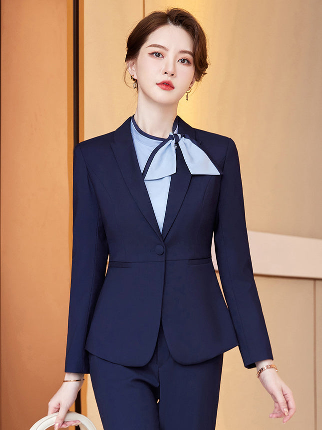 Professional Suit Long Sleeve Dress Women's Autumn Tooling Hotel Manager Dress Jewelry Store Front Desk Reception Work Clothes