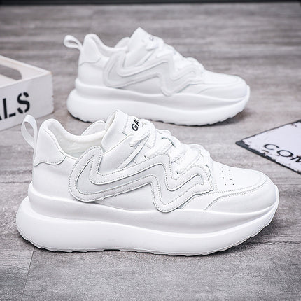Daddy shoes 2023 New thick-soled men's shoes White shoes hidden height increasing lightweight shoes sports style casual shoes in stock