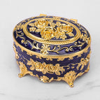 Oval rose gold and blue jewelry box