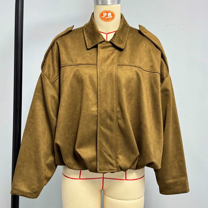 AliExpress bomber jacket fashion cross-border casual European and American bat sleeve top wholesale women's zipper