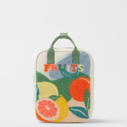 2024 New Children's Kindergarten Cartoon Boys and Girls Sun Long Neck Small Dinosaur Shoulder Flip Fruit Small Backpack