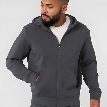 Cross-border New YOUNGLA Casual Hooded Cardigan Sweater Men's Loose Gym Running Training Sports Long Sleeve