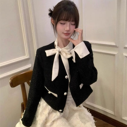 French Rich Family Dirty suit Chanel Style Coat Fluffy Dress High-end Small Dress Two-piece Set Spring and Autumn