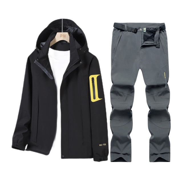 Outdoor Charge Clothes Men's and Women's Spring and Autumn Thin Sports suit Windproof Waterproof Climber Pants Hiking plus size Trendy Jacket