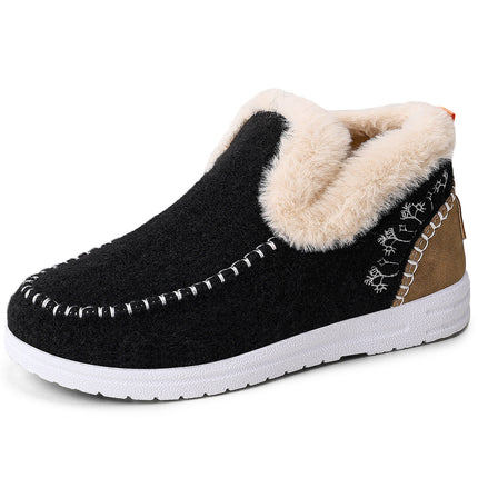 Women's Cotton Shoes, New Winter Style, Fleece-Lined and Thickened Snow Boots, Slip-On Short Boots, Cross-Border Fashion, Warm Cotton Boots