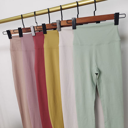 lu same style brushed ~ soft and delicate skin-friendly high waist hip lifting yoga pants fitness ankle-length pants in area T ~