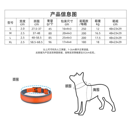 Diving Material Dog Collar Customizable Name Comfortable Neck Sleeve Large and Medium Small Dog Reflective Pet Collar