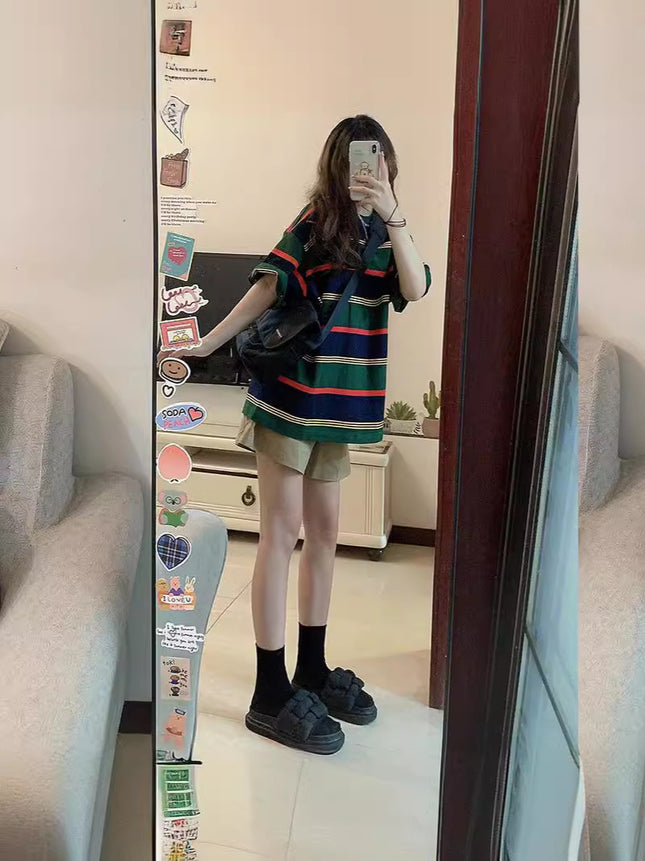 khaki Sports Shorts Women's Summer 2023 High Waist Wide Leg Slimming Loose Casual Short Sports Three-point Pants