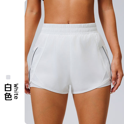 Outdoor Sports Pocket Shorts for Women, Loose-Fitting Running Shorts, Quick-Dry, Anti-Exposure, Double-Layer Gym Shorts for Women