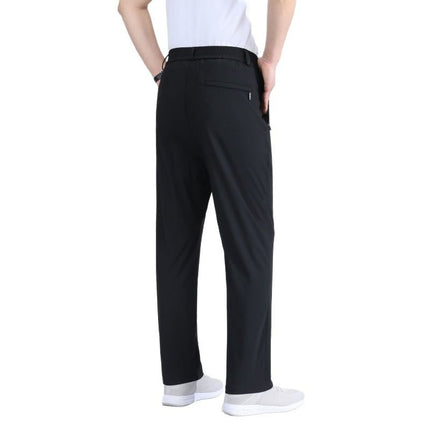 Summer Men's Pants, Ice Silk Thin Style, Dad Pants, Casual Long Pants, Men's Middle-Aged and Elderly Summer Sports Casual Pants