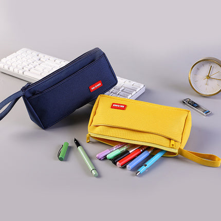 Simple Solid Color Pencil Bag for Students and High School Students Stationery Bag Multifunctional Portable Large Capacity Dirty Resistant Pencil Tote Bag