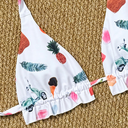 2025 New Women's Swimsuit Amazon Foreign Trade Fashion Printed Seaside Sexy Separates Swimsuit Bikini