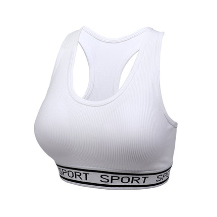 Sports Bra Women's Summer Shock-Proof High-Intensity Yoga Back Running Fitness Seamless Letter Vest Sports Bra