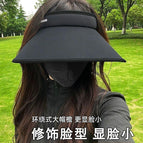 Quality Selection L Mysterious Black High-tech Double Layer Ice Silk / Adjustable