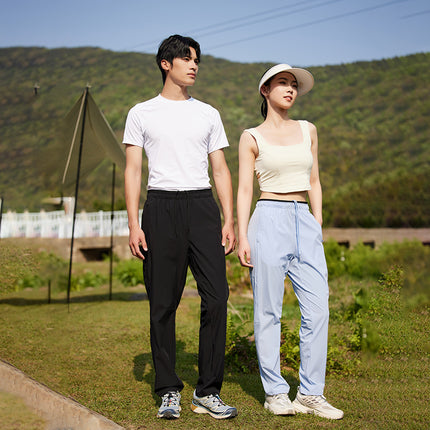 2024 summer outdoor sports quick-drying pants men's and women's ice silk cool pants breathable light hiking pants wholesale