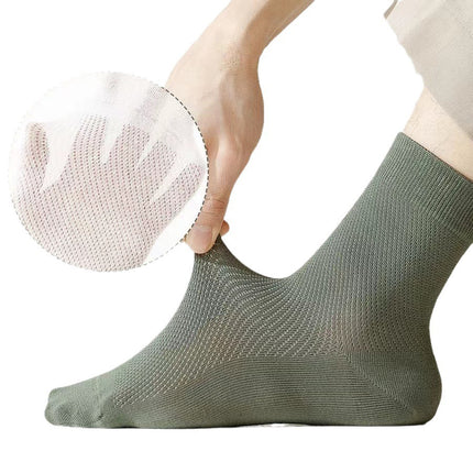 Socks men's solid color cotton socks spring and autumn business tube socks four seasons mesh cotton antibacterial deodorant breathable stockings wholesale
