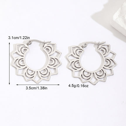 European and American Export Earrings, Stainless Steel Jewelry, High-End, Non-Fading, Exquisite and Exaggerated Earrings for Women, Versatile Titanium Steel Earrings