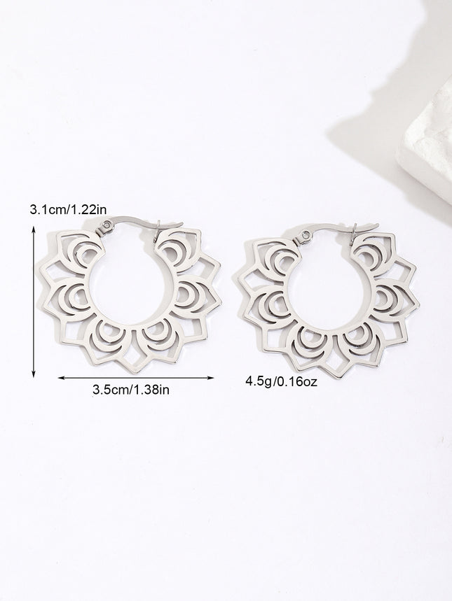 European and American Export Earrings, Stainless Steel Jewelry, High-End, Non-Fading, Exquisite and Exaggerated Earrings for Women, Versatile Titanium Steel Earrings