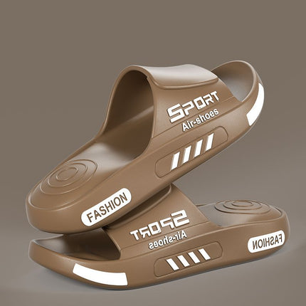 Exterior Size Men's Slippers Summer Sports Alphabet Trendy Bathroom Home Outer Wear Soft Bottom Non-Slip Thick Bottom Slippers