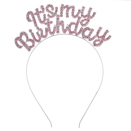 Cross-Border It's My Birthday Party Birthday Headband Metal Letter Headband Holiday Cake Decoration Headdress