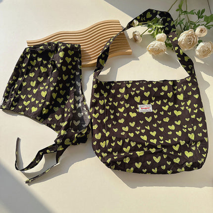 Japanese and Korean Popular Fried Street Hat Bag Two-Piece Set Women's Outdoor Leisure Travel Open Cotton Crosswalk Bag Ethnic