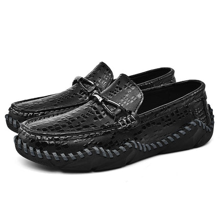 Cross-Border Hot-Selling Spring and Summer New Products Hand-Stitched Casual Men's Shoes Fashionable Soft Sole Versatile Breathable Genuine Leather Beanie Shoes