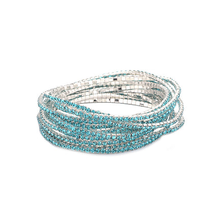 2.0mm Superfine Rhinestone Bracelet Stretch Bridal Bracelet Korean Style Single Row Flash Diamond Stretch Crystal Bracelet