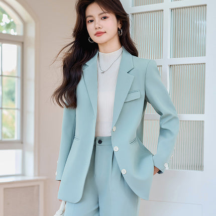 Fashion Commuter suit Women's 2024 Autumn Korean Style Temperament Commuter Goddess Fan Two-piece Simple Suit Pants Jacket