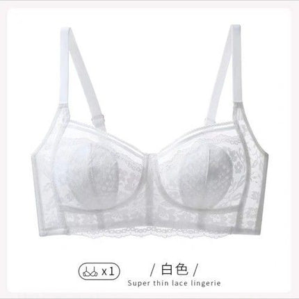 Pure Desire Style Ultra-thin Underwear Women's Large Chest Small Chest Slimming Upper Bra Anti-sagging Tilt Adjustable Bra