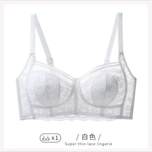 Pure Desire Style Ultra-thin Underwear Women's Large Chest Small Chest Slimming Upper Bra Anti-sagging Tilt Adjustable Bra