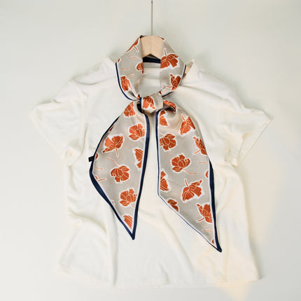2025 European and American-style Beveled Silk Scarf Cross-border Silk Cashew Dot Long High-end Ribbon Scarf Women's Belt