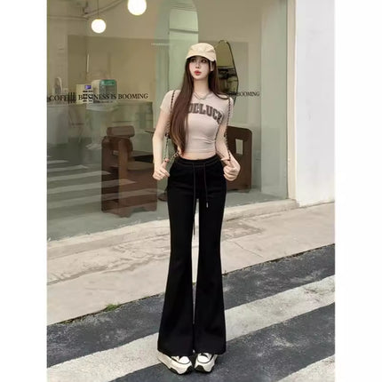 Cross-Border American Style 2026 Spring and Autumn New Flared Yoga Pants, Sweatpants, Bootcut Pants, High-Waisted Floor-Length Pants for Women