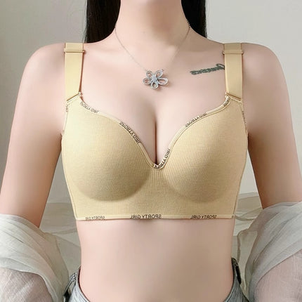 chubby girl plus size Thin and Thick 95D Non-trace Full Cup Exterior Enlarged Chest Small Anti-sagging Gather-up and Tuck-up