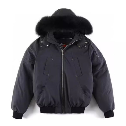 Palm Moose # 02 Scissors down Jacket Men Fox Fur Hooded Bomber down Jacke
