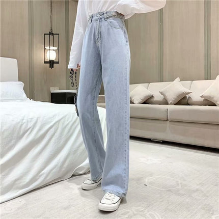 High waist wide leg jeans for women Summer 2024 New slimming versatile draping retro straight mop pants trendy