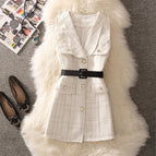 White [single vest] / S [recommended within 40-47.5kg]