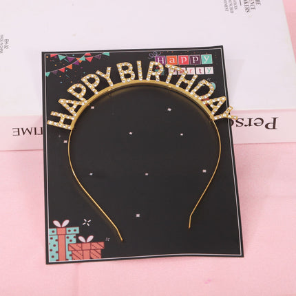 Decorations Iron Hair Hoop Ornaments Headband Cake Decoration Happy Birthday Letter Party Birthday Headband Halloween