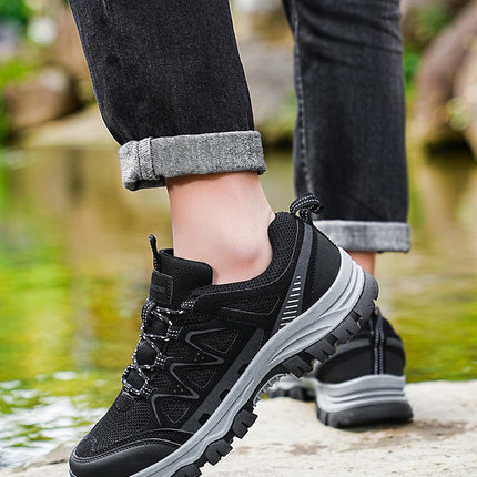 Summer Men's Shoes Breathable Mesh Outdoor Casual Low-top Hiking Mountaineering Sneakers Non-slip Wear-resistant Mesh Shoes Men's Spring