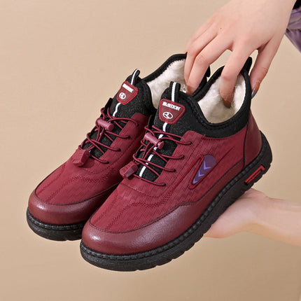 Cotton Shoes Mother Shoes 2024 Winter New Thickened Plush Comfortable Warm Waterproof Slip-on Middle-aged and Elderly Milk Shoes
