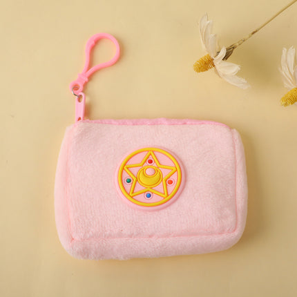 Cute plush coin purse children girl heart student mini wallet key storage bag portable earphone bag wholesale