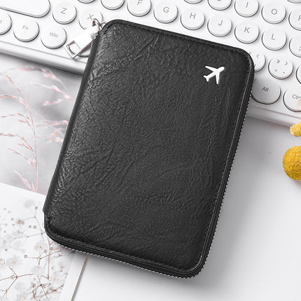 Cross-Border Zipper Document Passport Bag Large Capacity Ticket Storage Card Bag Printable Logo Fashion Travel Passport Holder