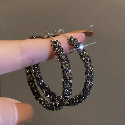 European and American Cross-Border New Style Earrings, Versatile and Exaggerated Earrings for Women, High-End Full Diamond Temperament Earrings, Fashionable Accessories