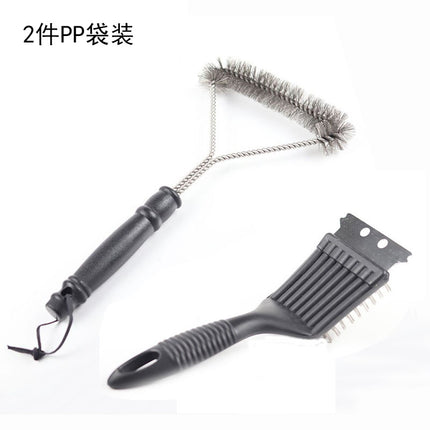 Cross-Border Stainless Steel Wire Barbecue Brush Outdoor Bbq Cleaning Grill Brush Barbecue Grill Grill Cleaning Brush Bird Cage Brush