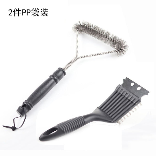 Cross-Border Stainless Steel Wire Barbecue Brush Outdoor Bbq Cleaning Grill Brush Barbecue Grill Grill Cleaning Brush Bird Cage Brush