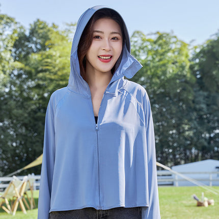 Upf50+ Ice Silk Vinyl Brim Sun Protection Clothing Women's 2025 New Anti-Uv Cycling Sun Protection Clothing Sun Protection Clothing