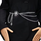 White k sunflower waist chain